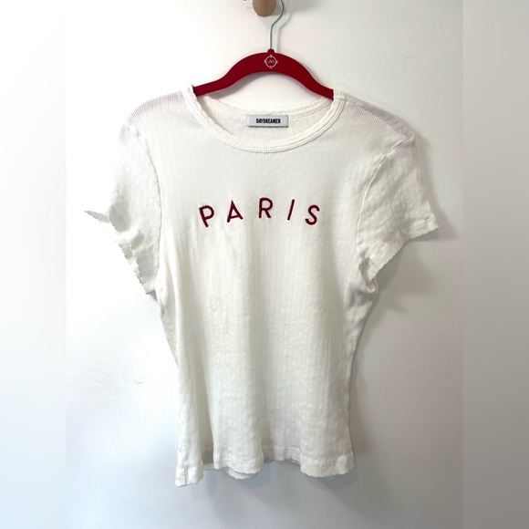 Daydreamer Paris Embroidered ribbed tee XL - Picture 2 of 4